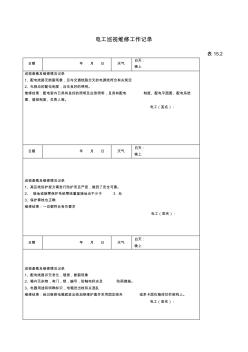 电工巡视维修工作记录