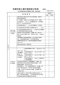 电梯安装土建交接检验记录表(续表1)