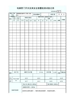 电梯层门开关及其安全装置检测试验记录
