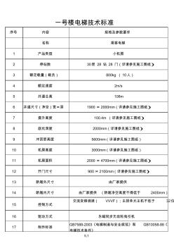 电梯招标技术标准