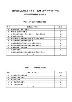 電氣安裝與維修評分標準