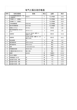 电气工程主材价格表 (2)