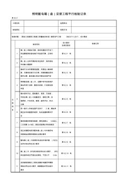 电气平行检验