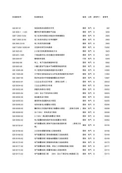 电气标准规范清单