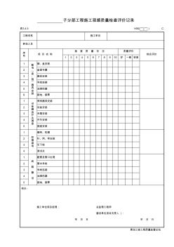 电气照明安装子分部工程施工观感质量检查评价记录