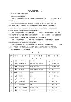 电气造价员入门