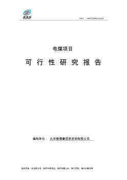 电煤项目可行性研究报告