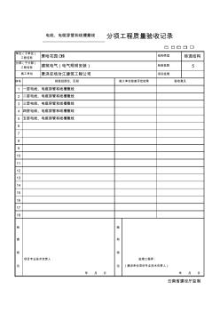 电线、电缆穿管和线槽敷线分项工程验收记录表