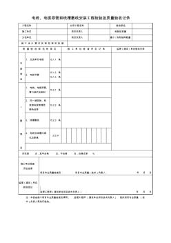 电线、电缆穿管和线槽敷线安装工程检验批质量验收记录