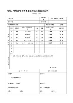 电线、电缆穿管和线槽敷设隐蔽工程验收记录1