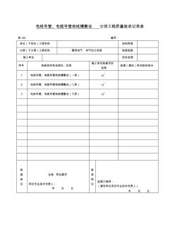 电线导管、电缆导管和线槽敷设分项工程质量验收记录表(1)