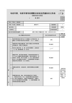 電線導(dǎo)管電纜導(dǎo)管和線槽敷設(shè)檢驗(yàn)批質(zhì)量驗(yàn)收記錄表二