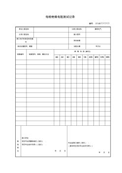 电线绝缘电阻测试记录 (2)