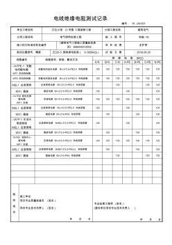 电线绝缘电阻测试记录汇总