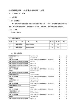 电缆桥架安装及电缆敷设接线施工方案