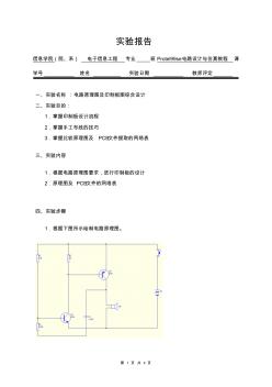 电路原理图及印制板图综合设计(Protel实验报告)