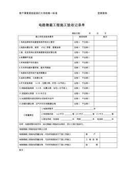 电路隐蔽工程施工验收记录单