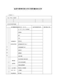 監(jiān)控與管理系統(tǒng)分項(xiàng)工程質(zhì)量驗(yàn)收記錄