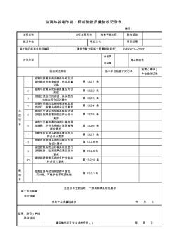 监测与控制节能工程检验批质量验收记录表