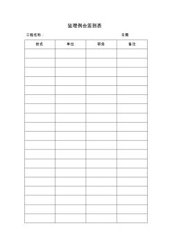 監(jiān)理例會簽到表