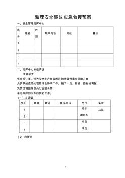 监理安全事故应急救援预案模板