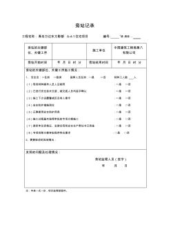 监理旁站记录(爬架施工)