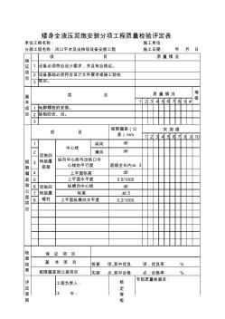 矮身全液壓泥炮安裝分項工程質(zhì)量檢驗評定表