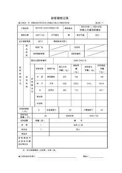 砂浆砌筑记录