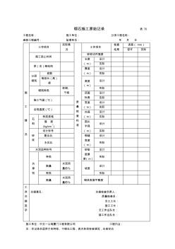 砌石施工原始记录总表