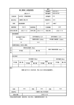 砖砌块试验报告