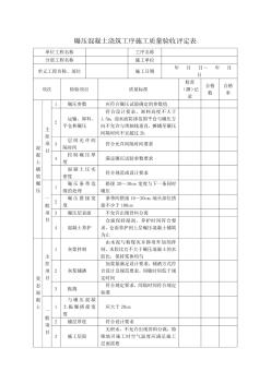 碾压混凝土浇筑工序施工质量验收评定表 (2)