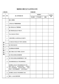 福建省全套安全内业资料内容