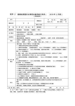 福建省房屋安全隐患自查排查记录表2019年2月版