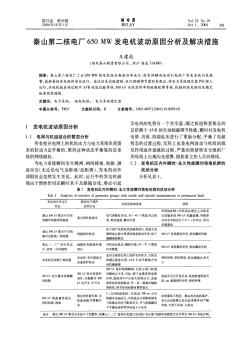 秦山第二核电厂650MW发电机波动原因分析及解决措施