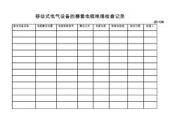 移動(dòng)式電氣設(shè)備的橡套電纜絕緣檢查記錄