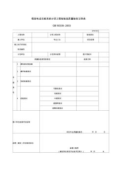 程控電話交換系統(tǒng)分項工程檢驗批質(zhì)量驗收記錄表