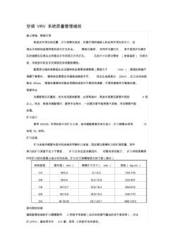 空調(diào)VRV系統(tǒng)安裝施工工藝質(zhì)量標(biāo)準(zhǔn)