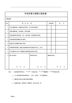 空调工程竣工验收单