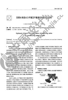 空调水系统水力平衡及平衡阀在系统中的应用