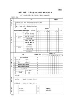 窗扇、隔扇、门扇安装分项工程项目质量检验评定表