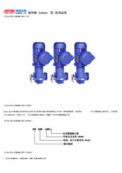 立式管道磁力泵型号及参数