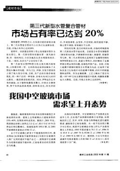 第三代新型水管复合管材市场占有率已达到20%