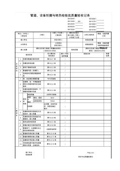 管道、设备防腐与绝热检验批质量验收记录