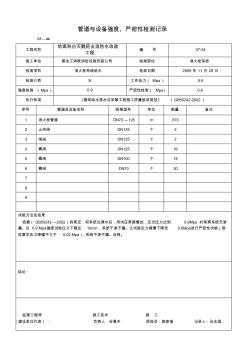 管道与设备强度、严密性检测记录