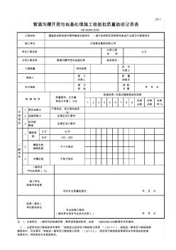 管道沟槽开挖与地基处理施工检验批质量验收记录表