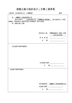 精品129.混凝土施工組織設(shè)計(jì)混凝土施工組織設(shè)計(jì)報(bào)審表