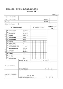 精编溷凝土小型空心砌块砌体工程检验批质量验收记录表资料