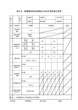 线记2普通基础和拉线基础分坑及开挖检查记录表 (2)