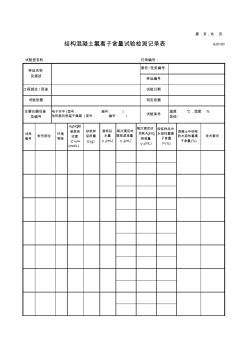 结构混凝土氯离子含量试验检测记录表