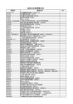 给排水标准图集目录(20200628221025)